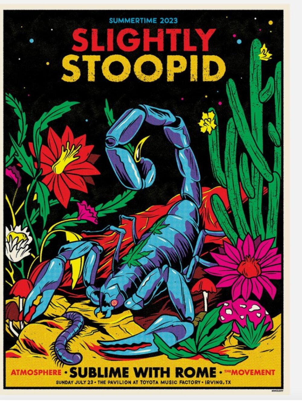 Concert Poster 2023 Slightly Stoopid and Sublime Irving